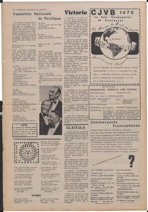 Le Soleil de Vancouver, August 10, 1973, page 12