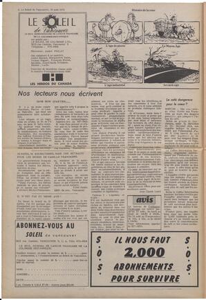 Le Soleil de Vancouver, August 10, 1973, page 2