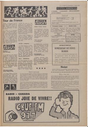 Le Soleil de Vancouver, August 3, 1973, page 11