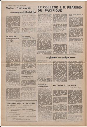 Le Soleil de Vancouver, August 3, 1973, page 4