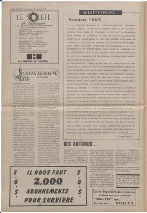 Le Soleil de Vancouver, July 27, 1973, page 2