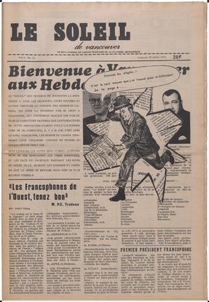 Le Soleil de Vancouver, July 20, 1973, page 1