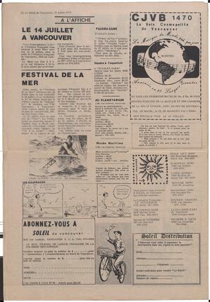 Le Soleil de Vancouver, July 13, 1973, page 12
