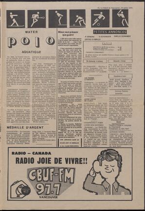 Le Soleil de Vancouver, July 13, 1973, page 11