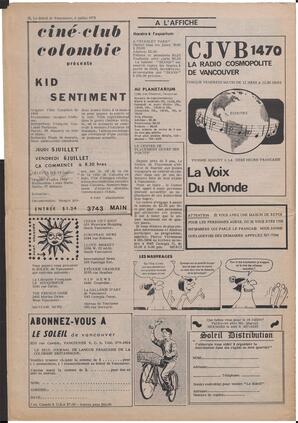 Le Soleil de Vancouver, July 6, 1973, page 12