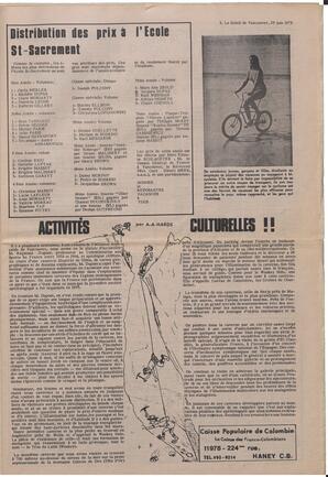 Le Soleil de Vancouver, June 29, 1973, page 3