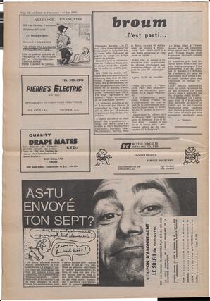 Le Soleil de Vancouver, May 1, 1973, page 12