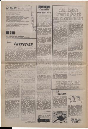 Le Soleil de Vancouver, May 1, 1973, page 2