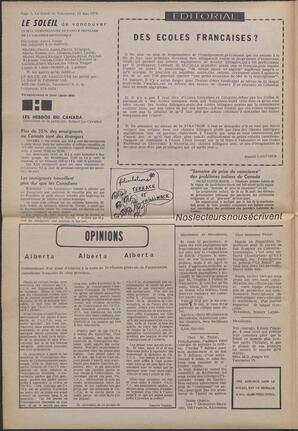 Le Soleil de Vancouver, April 18, 1973, page 2