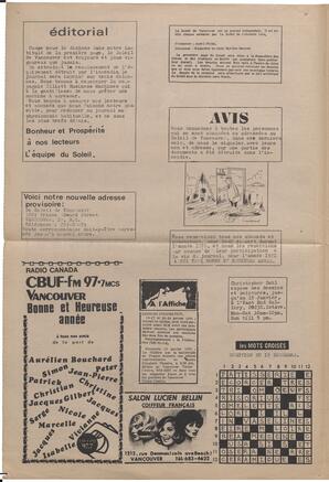 Le Soleil de Vancouver, January 1, 1971, page 2