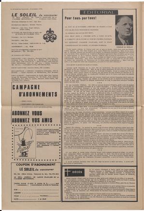 Le Soleil de Vancouver, November 13, 1970, page 2