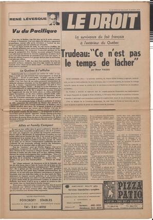 Le Soleil de Vancouver, October 2, 1970, page 3