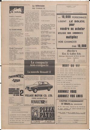 Le Soleil de Vancouver, September 25, 1970, page 12
