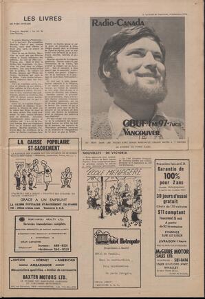 Le Soleil de Vancouver, September 4, 1970, page 9