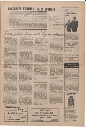 Le Soleil de Vancouver, September 4, 1970, page 3