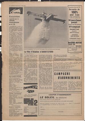 Le Soleil de Vancouver, August 14, 1970, page 12