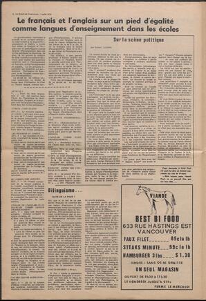Le Soleil de Vancouver, August 7, 1970, page 6