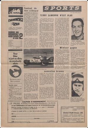 Le Soleil de Vancouver, June 5, 1970, page 12