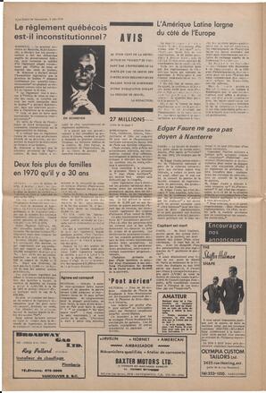 Le Soleil de Vancouver, June 5, 1970, page 6