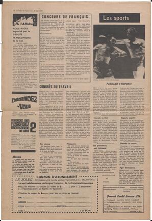 Le Soleil de Vancouver, May 22, 1970, page 12