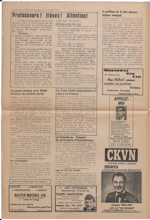 Le Soleil de Vancouver, April 17, 1970, page 6