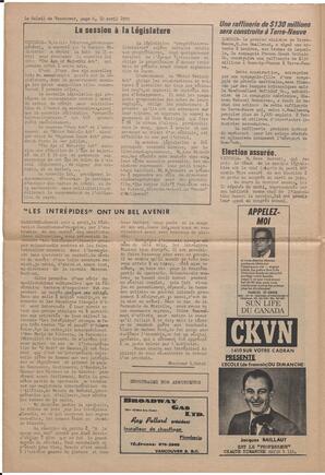 Le Soleil de Vancouver, April 10, 1970, page 6