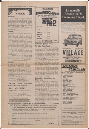 Le Soleil de Vancouver, April 3, 1970, page 12