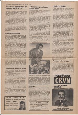 Le Soleil de Vancouver, January 16, 1970, page 6