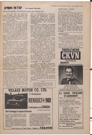 Le Soleil de Vancouver, November 28, 1969, page 3
