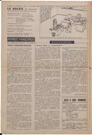 Le Soleil de Vancouver, November 28, 1969, page 2