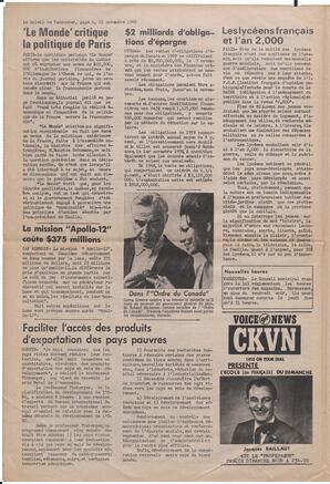 Le Soleil de Vancouver, November 21, 1969, page 6