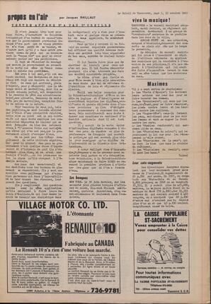 Le Soleil de Vancouver, October 31, 1969, page 3