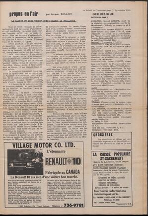 Le Soleil de Vancouver, October 24, 1969, page 3