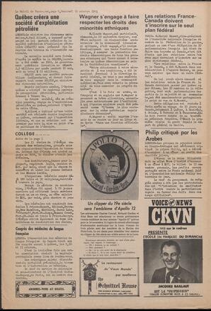 Le Soleil de Vancouver, October 10, 1969, page 6
