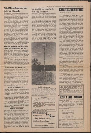 Le Soleil de Vancouver, October 10, 1969, page 5