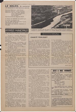 Le Soleil de Vancouver, October 3, 1969, page 2