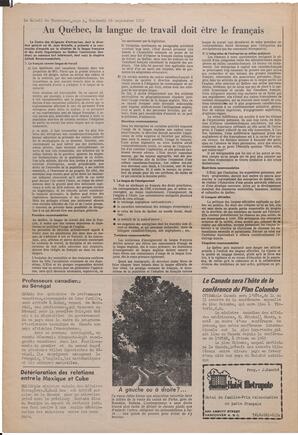 Le Soleil de Vancouver, September 26, 1969, page 4