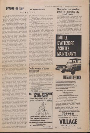 Le Soleil de Vancouver, September 26, 1969, page 3