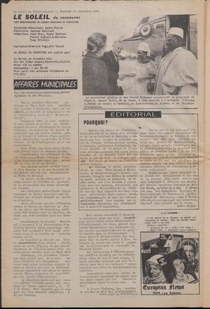 Le Soleil de Vancouver, September 26, 1969, page 2