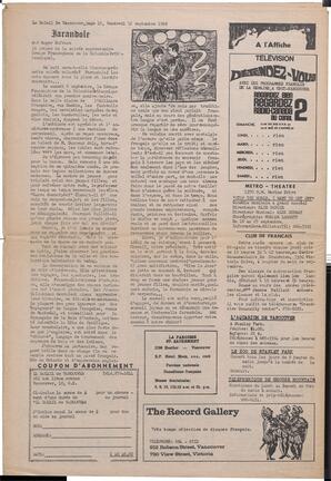 Le Soleil de Vancouver, September 12, 1969, page 12