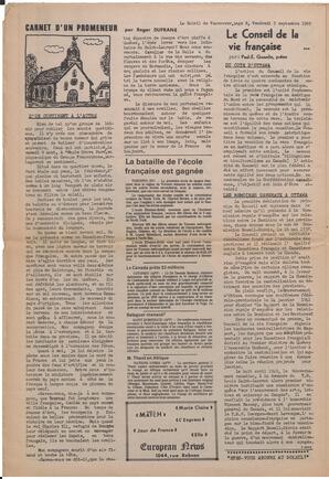 Le Soleil de Vancouver, September 5, 1969, page 8