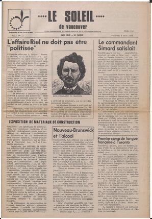 Le Soleil de Vancouver, August 8, 1969, page 1