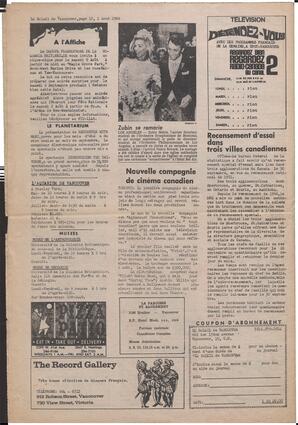Le Soleil de Vancouver, August 1, 1969, page 12
