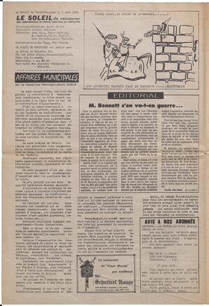 Le Soleil de Vancouver, August 1, 1969, page 2