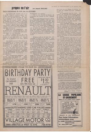 Le Soleil de Vancouver, July 25, 1969, page 3