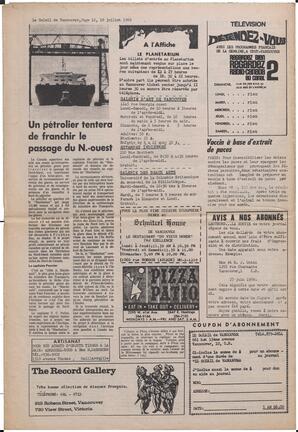 Le Soleil de Vancouver, July 18, 1969, page 12