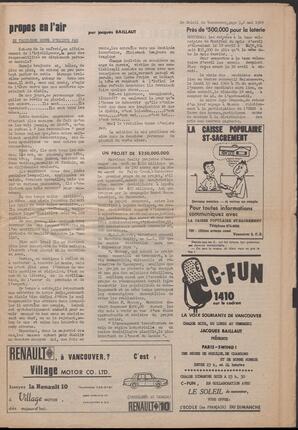 Le Soleil de Vancouver, May 2, 1969, page 3