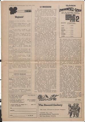 Le Soleil de Vancouver, April 4, 1969, page 12