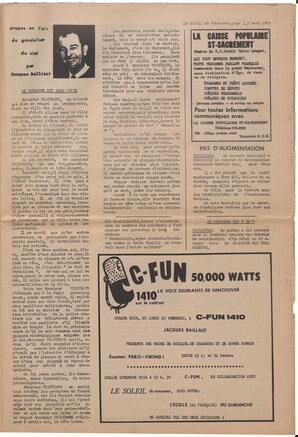 Le Soleil de Vancouver, March 7, 1969, page 3