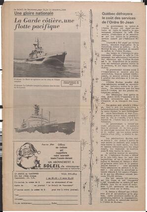 Le Soleil de Vancouver, December 13, 1968, page 12